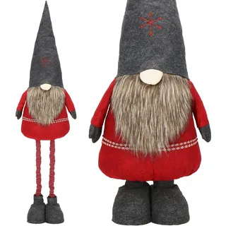 SPRINGOS Weihnachtszwerg Wichtel Dekofigur Höhenverstellbar 95-160 cm skandinavischer Zwerg Teleskopbeine
