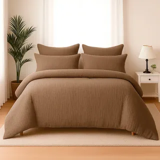 Wolkenfeld Premium Musselin Caffee 155 x 220 cm + 2 x 80 x 80 cm