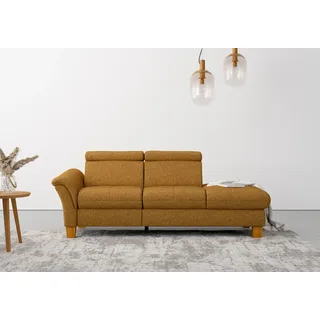 Home Affaire Recamiere HOME AFFAIRE "Lindgren", gelb (mustard), B:206cm H:84cm T:93cm, 100% Polyester, Sofas, Recamiere, wahlweise motorische TV-Funktion, Bettkasten und Kopfteilverstellung