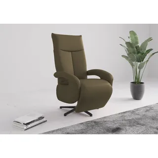 sit&more TV-Sessel Amica Kunstleder 74 x 112 x 82 cm Grün drehbar mit Kopfteilverstellung & Drehfunktion