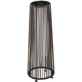 Outsunny Solarlampe Rattan Solarleuchte, Solarlaterne IP44 Spritzwassergeschützt, Outdoor Lampe, Wegbeleuchtung für