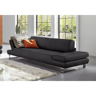 W.Schillig Couch Leder 3-Sitzer Grau
