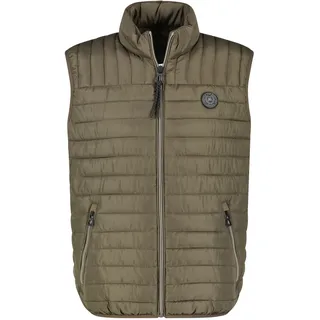 Steppweste LERROS "Steppweste", Herren, Gr. S, grün (moss grün mela), 100% Polyester, Westen Steppweste