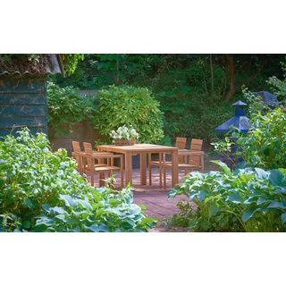 Traditional Teak Set Maxima - Das Set besteht aus: 1 x Tisch Maxima und 4 x bzw. 6 x oder 8 x Stapelsessel ...