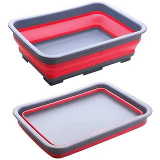 Zuvo Faltbare Schüssel 10L Rot/Grau