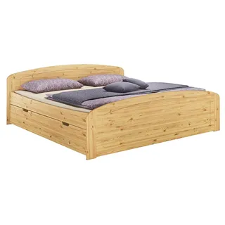 Funktionsbett Überlänge 180x220 Bettgestell 3 Bettkasten Senioren Zubehör wählbar V-60.50-18-220ohne Zubehör - Naturbelassen