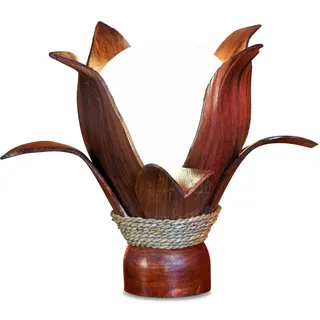 Kokoslampe Tischlampe Kokosnuss Leuchte Nachttisch lampe Kokos Blatt Kugel Palme