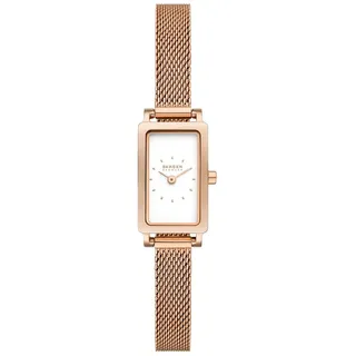 Skagen Quarzuhr »HAGEN MICRO« Armbanduhr, Damenuhr, Edelstahlarmband, analog, rosegold