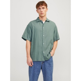 JACK & JONES Kurzarmhemd »JORFARO LINEN OVERSIZED SHIRT SS SN«, grün