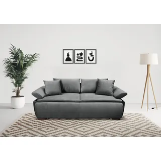 Home Affaire Schlafsofa »Romeo« mit Boxspringaufbau, Bettfunktion, & Bettkasten, Dauerschlafsofa, schwarz,