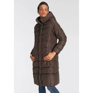 ONLY Steppmantel »ONLTINA PUFFER X LONG COAT OTW«, mit Kapuze, braun