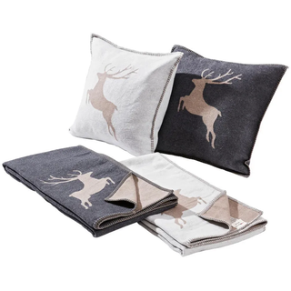 David Fussenegger Wohndecke , Anthrazit , Textil , Hirsch , 140x200 cm , Textiles Vertrauen - Oeko-Tex®, Made in Austria , Double face , Heimtextilien, Wohntextilien, Decken, Kuscheldecken