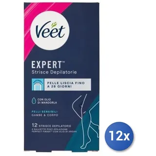 12x Bundle Veet Enthaarende Streifen Körper Expert Haut S.12 Stücke Made