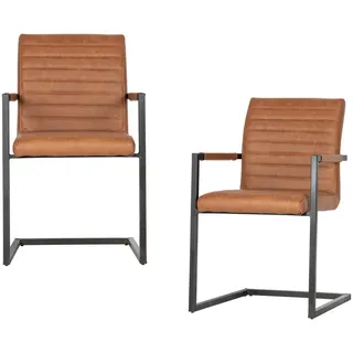 Livetastic Armlehnstuhl-Set Textil Cognac