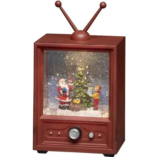 Konstsmide LED Fernseher Weihnachtsmann und Kind braun
