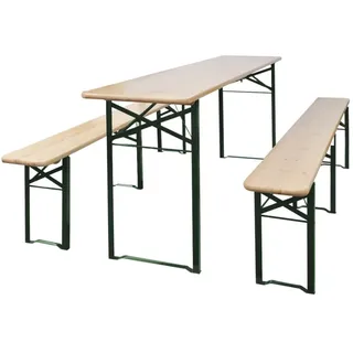 Biertisch mit 2 Bänken Klappbar 220 cm Tannenholz - Braun, Bunt
