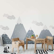 Ambiance Sticker Scandinavian Nordic Dinka Mountains Wandtattoos, DIY-Wohnkultur, abziehbare Aufkleber zum Abziehen und Aufkleben, wasserdichte und selbstklebende Wandkunst - 50 x 140 cm