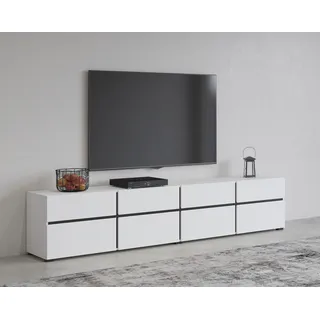 INOSIGN »Cross, moderne grifflose TV-Kommode,4 Klappen/4 Schubkästen«, Breite 225 cm, TV-Schrank mit viel Stauraum, TV-Board