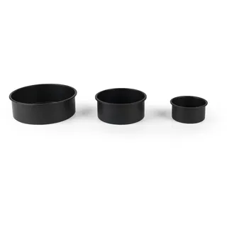 Salter BW12551EU7 Gebäck-Tin-Set – 3-teiliges runde Pfanne, antihaftbeschichtete Backformen, Ofen sicher bis 220°C, Kuchenformen, PFOA-frei, tiefe gerade Seiten, 12/16/21 cm, Für Gebäck, Schwarz