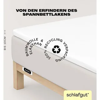 schlafgut Spannbettlaken Jersey-Elasthan 180 x 200 - 200 x 220 cm weiß