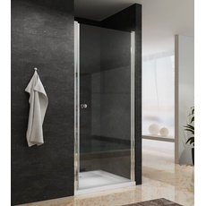 AQUABATOS® 80 x 195 cm Duschtür Nischentür Duschabtrennung Pendeltür Drehtür Schwingtür Dusche Duschwand Glas Duschtrennwand aus 6mm ESG Echtglas mit Nano Beschichtung