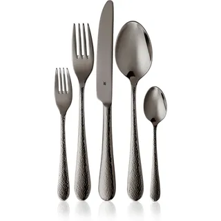 WMF Besteck-Set "Sitello" geschmiedete Messer, farbecht, Wellenschliff, spülmaschinenfest, midnight