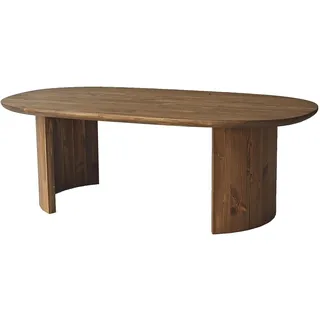Hanah Home Moderner Couchtisch, 120 cm, Massivholz, Walnussfarbe, 40 cm hoch, skandinavisches Design | Zerlegt für einfache Montage