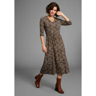 LAURA SCOTT Midikleid Leoparden-Print Schwarz 36