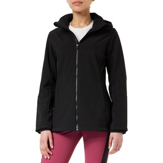 CMP Damen-Softshelljacke mit abnehmbarer Kapuze, Schwarz, D50