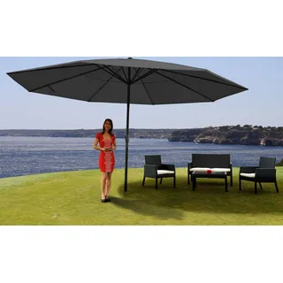 Sonnenschirm Meran Pro, Gastronomie Marktschirm ohne Volant Ø 5m Polyester/Alu 28kg anthrazit ohne Ständer - Grau