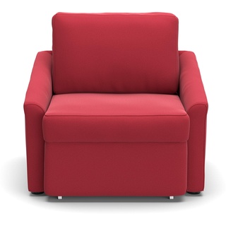 DOMO. collection Sessel Relax, Dauerschläfer, Boxspring Sofa mit Schlaffunktion, Schlafsessel, Gästebett, Schlafsofa 108 x 96 x 86 cm (BxTxH), rot