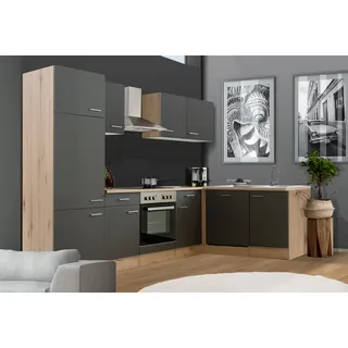 Flex-Well Winkelküche L-Form 280 cm grau