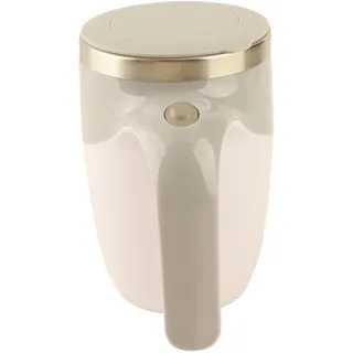 Qcwwy Selbstrührende Kaffeetasse, USB-Aufladung, Waschbar, Selbstrührende Tasse für Reisen (Weiss)