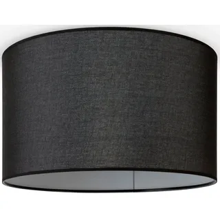 Paco Home Deckenleuchte »HUGO CANVAS UNI COLOR« E27 Esszimmer Stoffschirm Einfarbig Leinen Skandinavisch Deckenleuchte, schwarz
