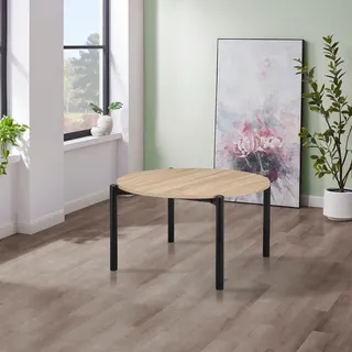 Home affaire Couchtisch »Retiers« 1 Stk. tlg. Gestell aus Metall schwarz, Tischplatte in Wildeiche Optik, Höhe 76 cm, schwarz