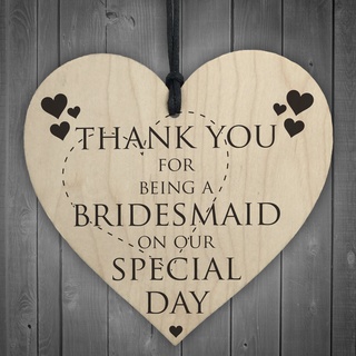 Rot Ocean Thank You For Being A Bridesmaid Herz aus Holz zum Aufhängen Hochzeit Plakette Geschenk Schild