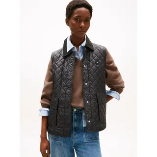 Steppweste TOMMY HILFIGER "PADDED NYLON SLIM QUILTED VEST", Damen, Gr. M (38), schwarz, Web, Obermaterial: 100% Polyamid, unifarben, slim fit, Westen Steppweste