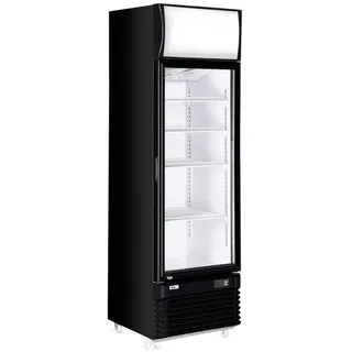 HENDI Kühlschrank mit einer Glastüre 360 l - Schwarz