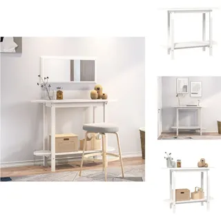 vidaXL Konsolentisch Weiß 110x40x80 cm Massivholz Kiefer - Couchtische - Weiß
