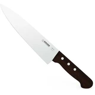 Giesser seit 1776 - Made in Germany - Kochmesser mit Holzgriff rutschfest Kotibe, 20 cm, rostfrei, scharfes Küchenmesser genietet