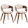 Armlehnenstuhl Kunstleder Walnuss/Beige 2er Set