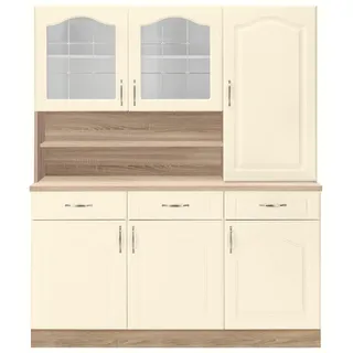 WIHO KÜCHEN Küchenbuffet Linz 150 x 50 x 180 cm Beige