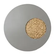 LED-Wandleuchte Luna, grau/goldfarben, Ø 80 cm, Eisen