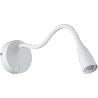 EGLO LED Wandlampe Olivandino 1, Schwanenhals Leselampe Wandmontage, Bettlampe Wand mit Schalter und USB Ladefunktion, Wandleuchte Schlafzimmer, Metall und Kunststoff in Weiß, warmweiß