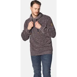 Schalkragenpullover JAN VANDERSTORM "Pullover LARNO", Herren, Gr. L, rot (dunkelrot melange), Obermaterial: 100% Baumwolle CO., Pullover Schalkragenpullover