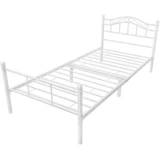 [en.casa] Metallbett Florenz , Weiß , Metall , 120x200 cm , Schlafzimmer, Betten, Metallbetten