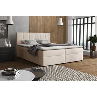 VENASI LISA Boxspringbett 180x200 mit Bettkästen H2/H3 Matratze BEIGE - Beige