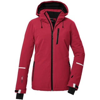 KILLTEC Damen Skijacke/Funktionsjacke mit abzippbarer Kapuze und Schneefang KSW 81 WMN SKI JCKT, modern red, 50,