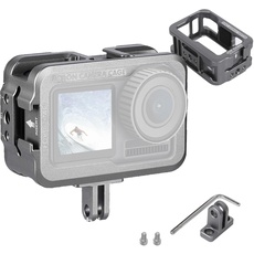 GAESHOW Aluminiumkamera Action Camera Schutzkäfig Vlog Verlängerungsrahmen für DJI Osmo Action Motion Camera Käfig (A)