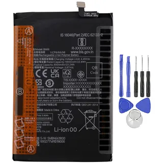 ELLENNE - Akku kompatibel mit Xiaomi BN66 Poco C40 6000 mAh + Schraubendreher-Set
